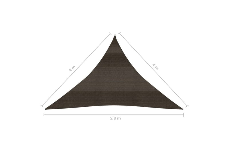 solsejl 4x4x5,8 m 160 g/m² HDPE brun - Brun - Solsejl