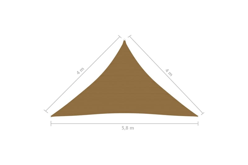 solsejl 4x4x5,8 m 160 g/m² HDPE gråbrun - Gråbrun - Solsejl