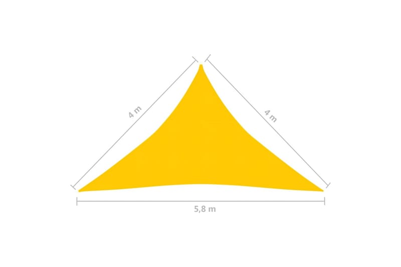 solsejl 4x4x5,8 m 160 g/m² HDPE gul - Gul - Solsejl