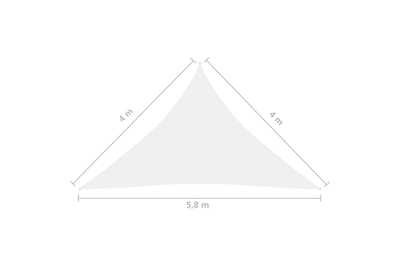 solsejl 4x4x5,8 m oxfordstof trekantet hvid - Hvid - Havemøbler - Solafskærmning - Solsejl