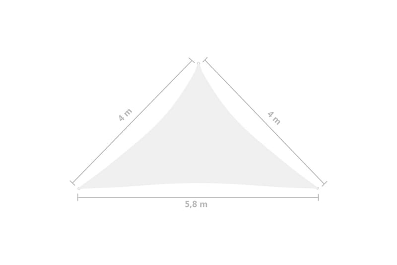 solsejl 4x4x5,8 m oxfordstof trekantet hvid - Hvid - Solsejl