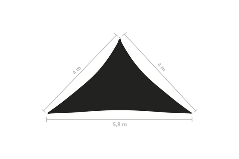 solsejl 4x4x5,8 m oxfordstof trekantet sort - Sort - Solsejl