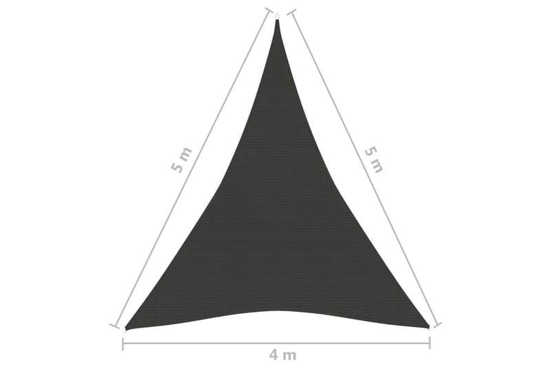 solsejl 4x5x5 m 160 g/m² HDPE antracitgrå - Antracit - Solsejl