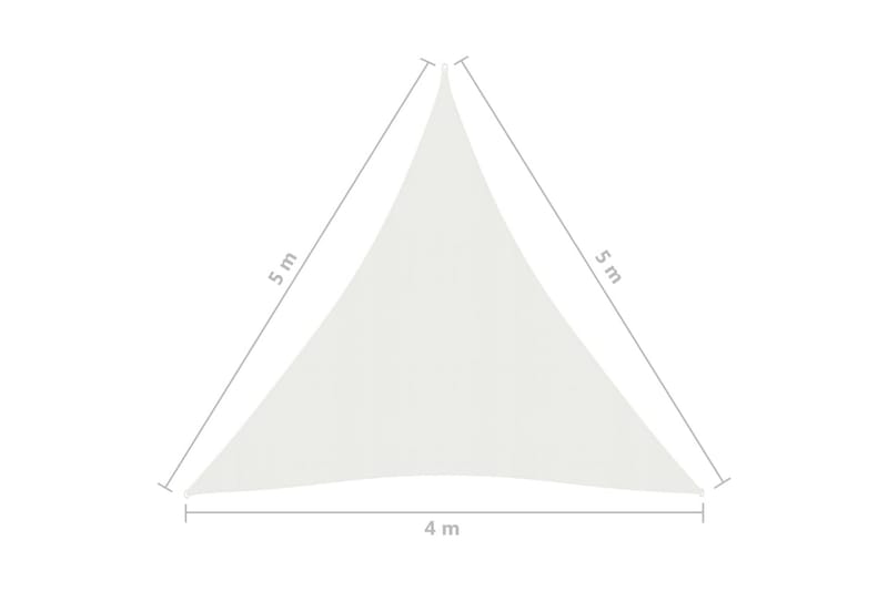 Solsejl 4x5x5 m 160 g/m² Hdpe Hvid - Hvid - Solsejl