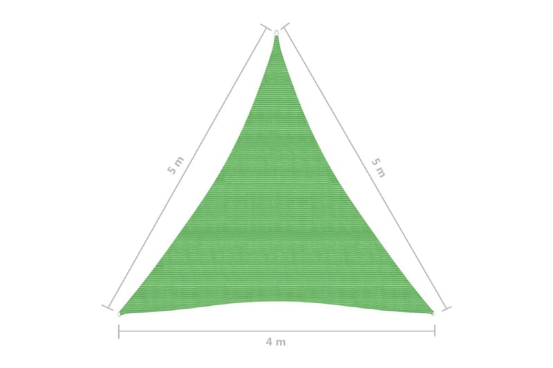 solsejl 4x5x5 m 160 g/m² HDPE lysegrøn - Grøn - Solsejl