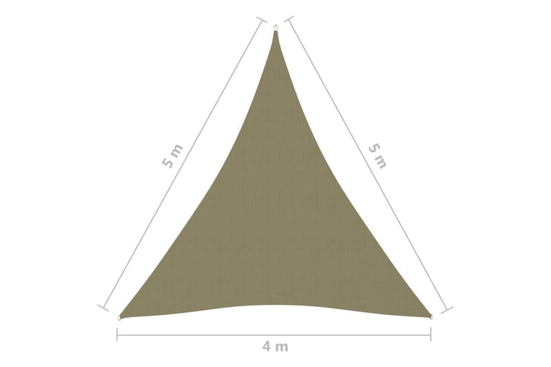 solsejl 4x5x5 m oxfordstof trekantet beige - Solsejl