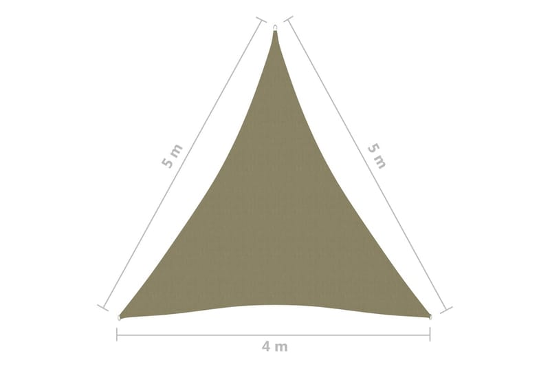 solsejl 4x5x5 m oxfordstof trekantet beige - Havemøbler - Solafskærmning - Solsejl