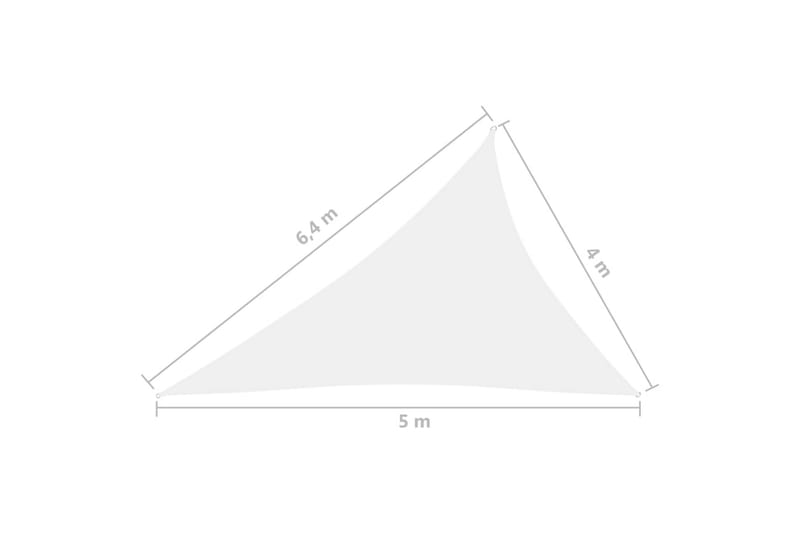 solsejl 4x5x6,4 m trekantet oxfordstof hvid - Hvid - Solsejl