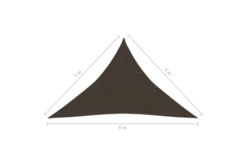 solsejl 5x5x6 m 160 g/m² HDPE brun - Brun - Havemøbler - Solafskærmning - Solsejl