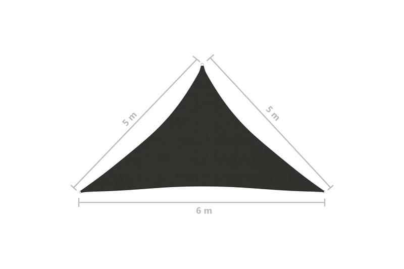 solsejl 5x5x6 m trekantet oxfordstof antracitgrå - Antracit - Solsejl