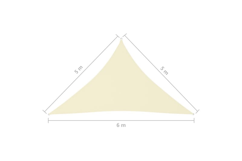 solsejl 5x5x6 m trekantet oxfordstof cremefarvet - Creme - Havemøbler - Solafskærmning - Solsejl