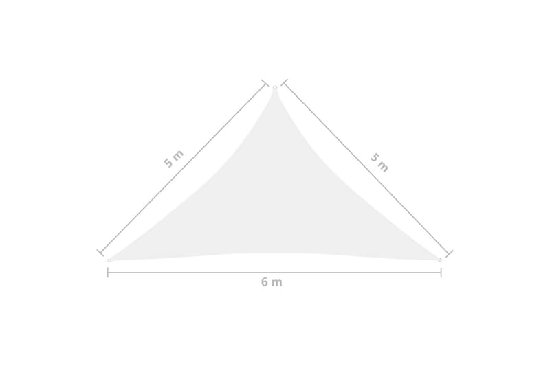 solsejl 5x5x6 m trekantet oxfordstof hvid - Hvid - Solsejl