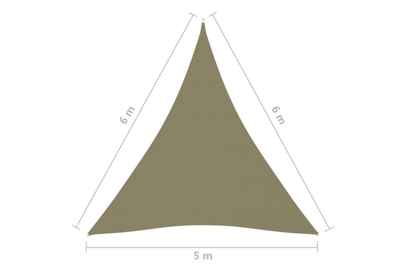 solsejl 5x6x6 m trekantet oxfordstof beige - Beige - Havemøbler - Solafskærmning - Solsejl