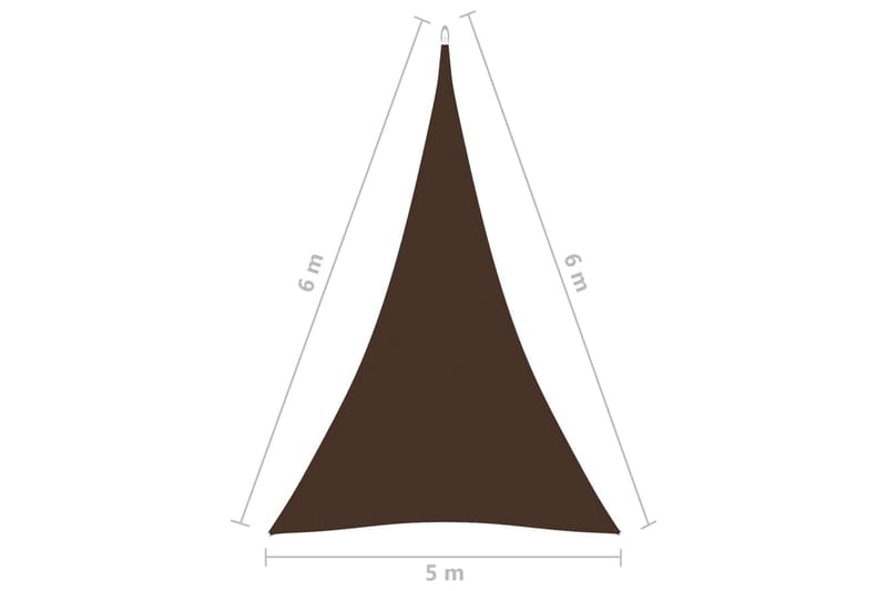 solsejl 5x6x6 m trekantet oxfordstof brun - Brun - Solsejl