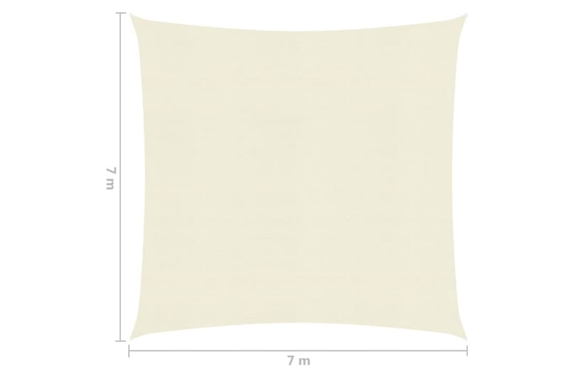 Solsejl 7x7 m 160 g/m² hdpe cremefarvet - Creme - Havemøbler - Solafskærmning - Solsejl