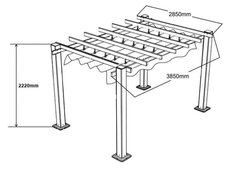 SUNSET Pergola 3×4 m - Grå - Havemøbler - Solafskærmning - Pergola