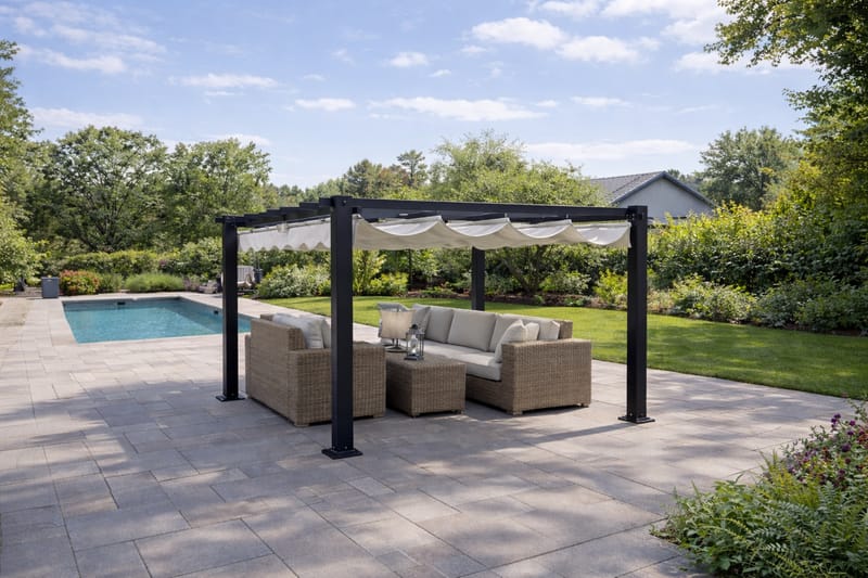 SUNSET Pergola 3×4 m - Grå - Havemøbler - Solafskærmning - Pergola