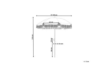 Teulon Parasol 150 cm - Hvid/Lysebrun - Havemøbler - Solafskærmning - Parasoller - Balkonparasol