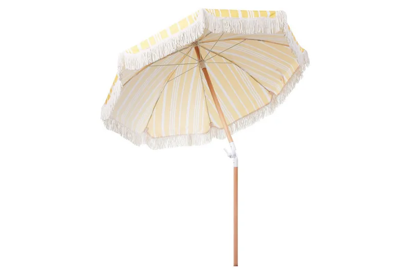 Teulon Parasol 150 cm - Gul/Hvid/Lysebrun - Havemøbler - Solafskærmning - Parasoller
