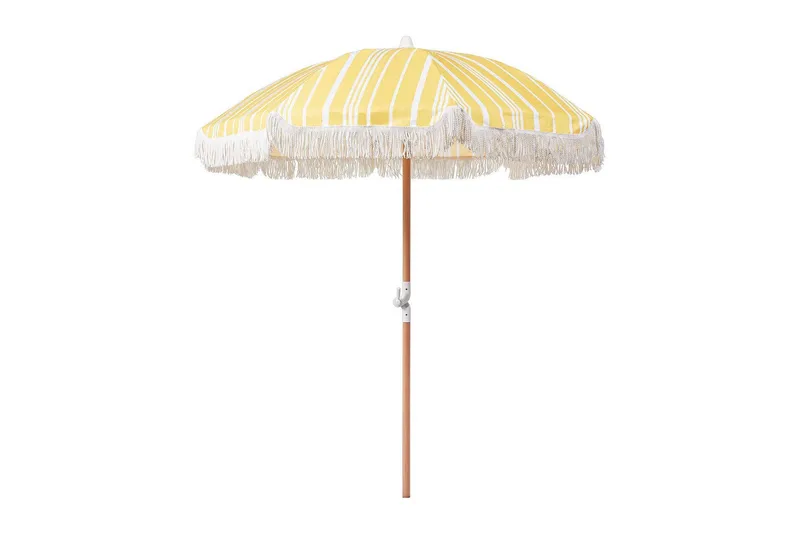 Teulon Parasol 150 cm - Gul/Hvid/Lysebrun - Havemøbler - Solafskærmning - Parasoller