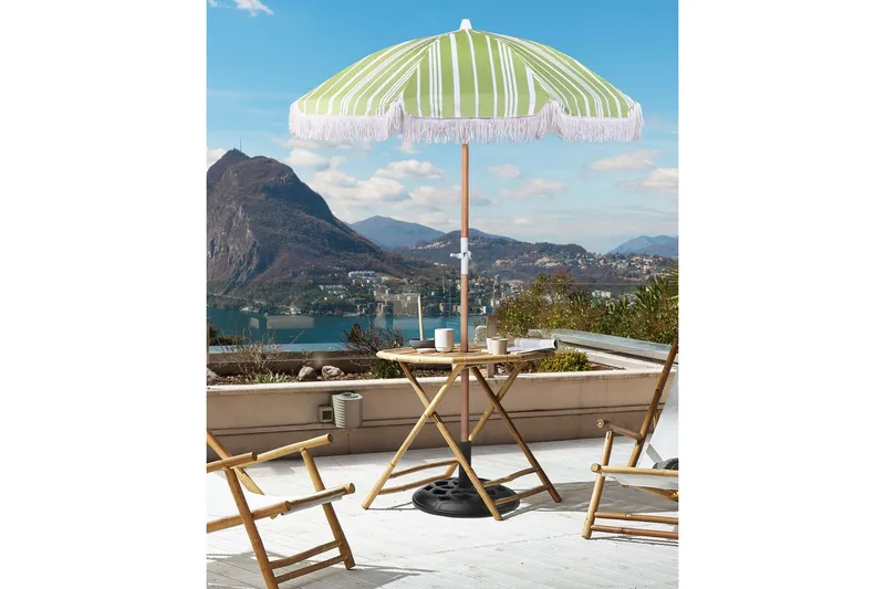 Teulon Parasol 150 cm - Hvid/Lysebrun - Havemøbler - Solafskærmning - Parasoller