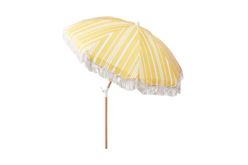 Teulon Parasol 150 cm - Gul/Hvid/Lysebrun - Havemøbler - Solafskærmning - Parasoller