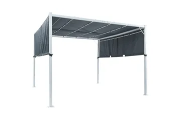 Trädgårdspergola Beliani Parga Beige/svart Grey||White - Havemøbler - Solafskærmning - Pergola
