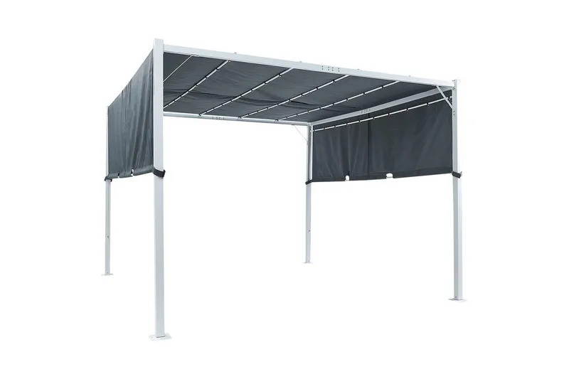 Trädgårdspergola Beliani Parga Beige/svart Grey||White - Havemøbler - Solafskærmning - Pergola