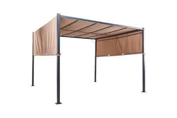 Trädgårdspergola Beliani Parga Beige/svart Brown||Black - Havemøbler - Solafskærmning - Pergola