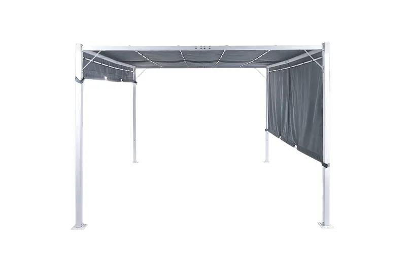 Trädgårdspergola Beliani Parga Beige/svart Grey||White - Havemøbler - Solafskærmning - Pergola