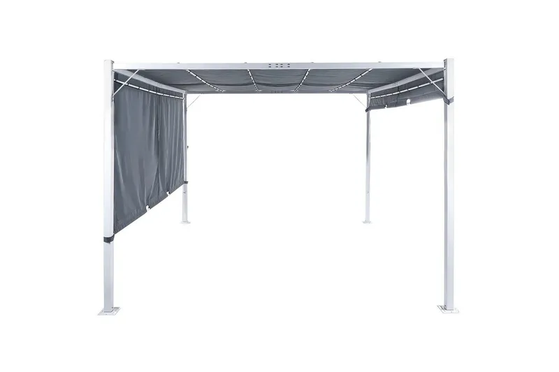 Trädgårdspergola Beliani Parga Beige/svart Grey||White - Havemøbler - Solafskærmning - Pergola