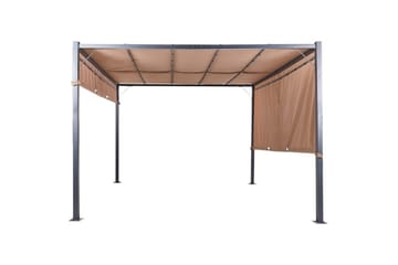 Trädgårdspergola Beliani Parga Beige/svart Brown||Black - Havemøbler - Solafskærmning - Pergola