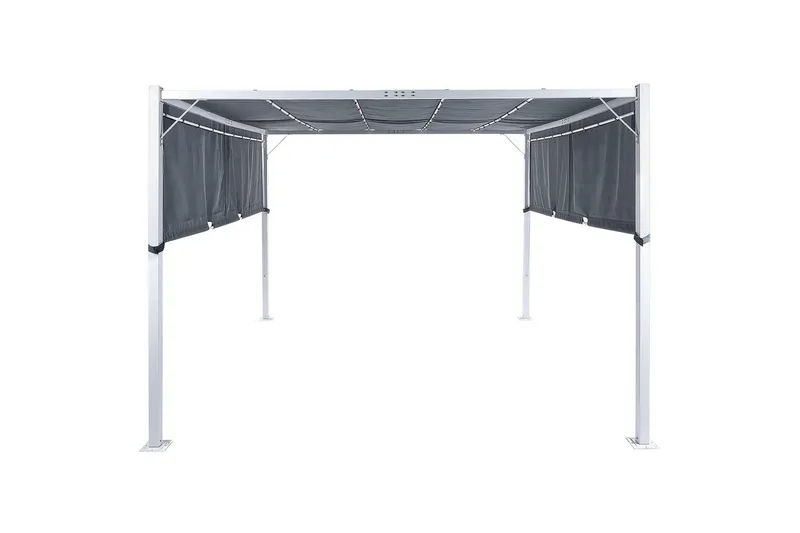 Trädgårdspergola Beliani Parga Beige/svart Grey||White