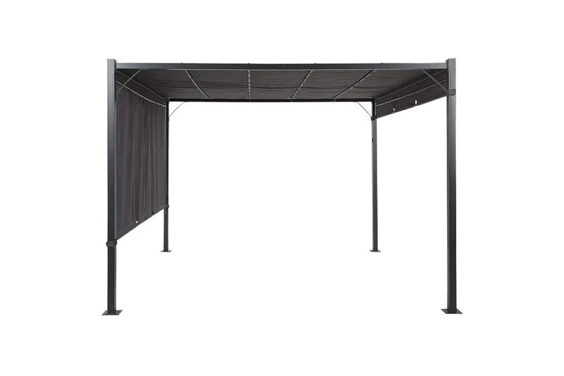 Trädgårdspergola Beliani Parga Beige/svart Grey||Black - Havemøbler - Solafskærmning - Pergola