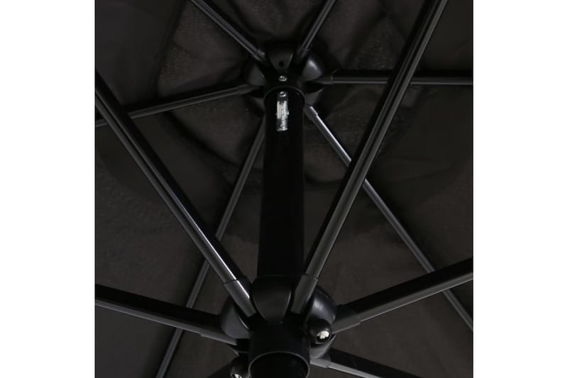 Udendørs Parasol Med Metalstang 300 X 200 cm Sort - Sort - Parasoller