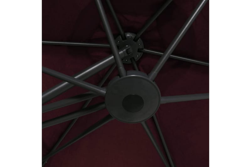 udendørs parasol med stålstang 300 cm bordeauxrød - Rød - Parasoller