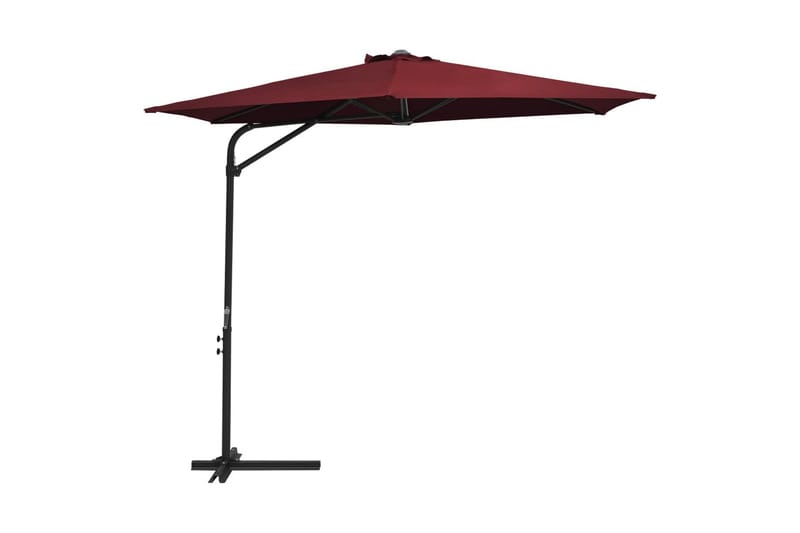 udendørs parasol med stålstang 300 cm bordeauxrød - Rød - Parasoller