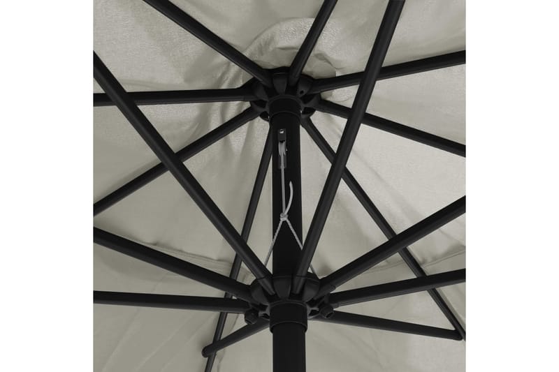 Udendørs Parasol Med Metalstang 400 cm Sandhvid - Hvid - Parasoller