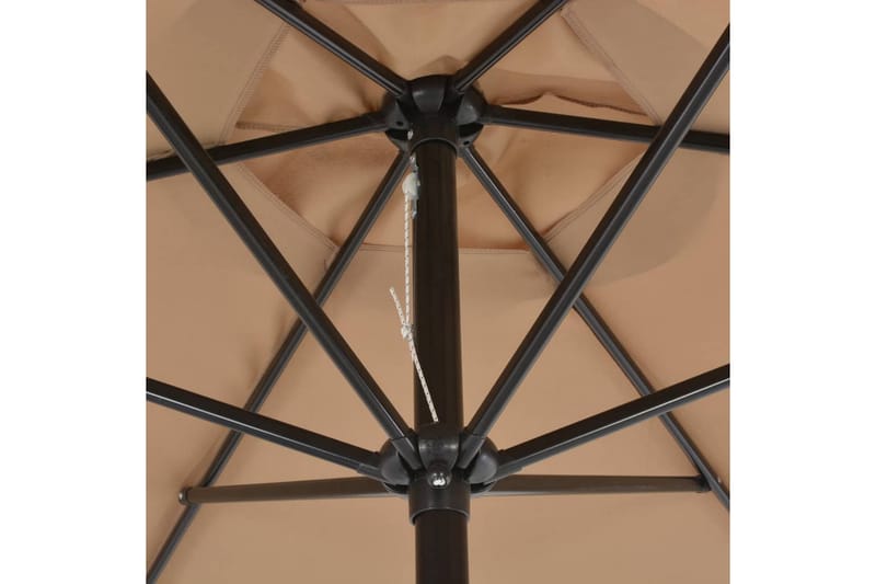 Udendørs Parasol Med Metalstang 300 Cm Gråbrun - Brun - Parasoller