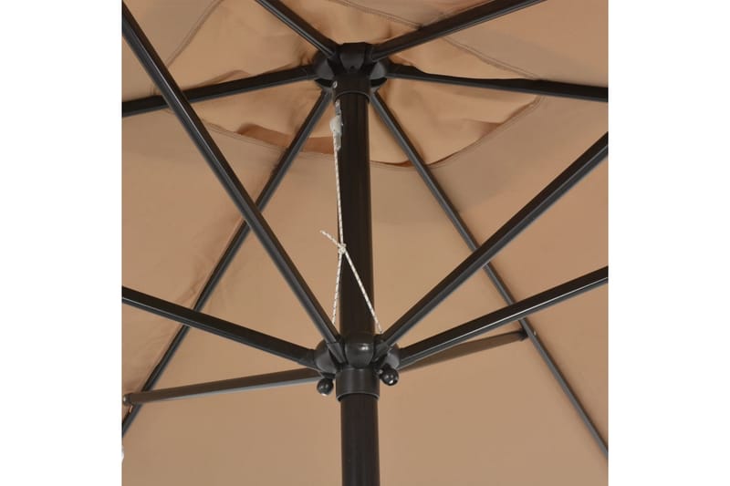 Udendørs Parasol Med Metalstang 300 X 200 Cm Gråbrun - Brun - Parasoller
