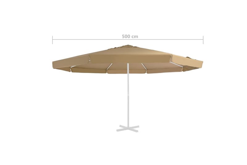 udskiftningsdug til parasol 500 cm gråbrun - Havemøbler - Solafskærmning - Parasoller