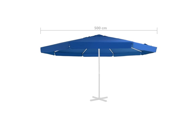 udskiftningsdug til parasol 500 cm azurblå - Havemøbler - Solafskærmning - Parasoller