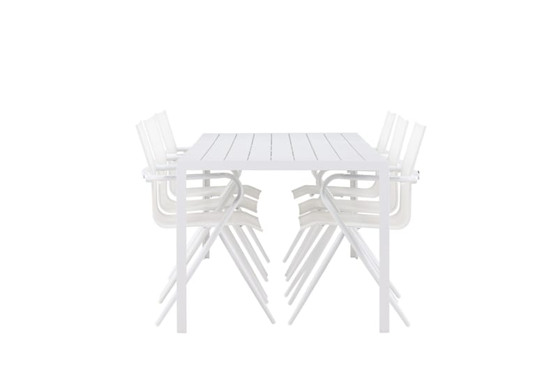 Break Spisegruppe 205 cm + 6 stk Alling Spisestole Hvid - Havemøbler - Udendørsgruppe - Havesæt