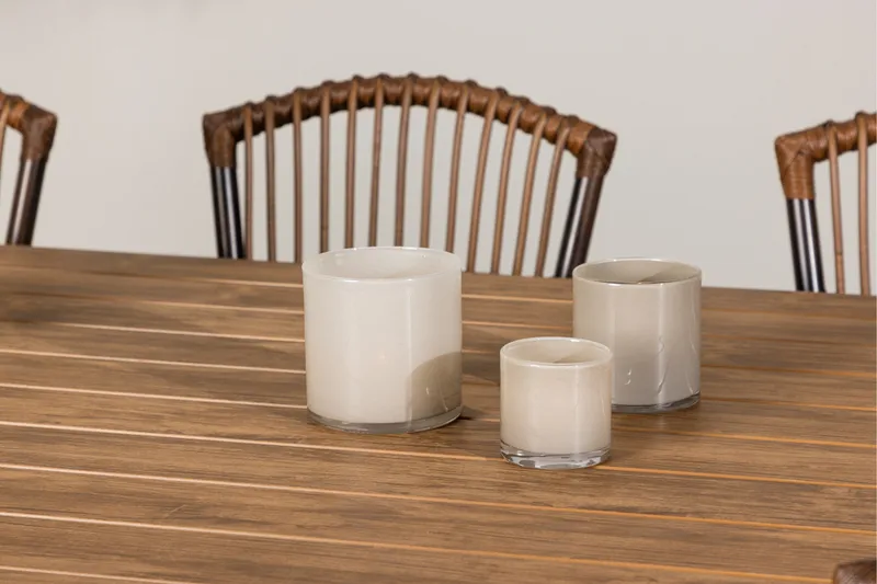 Garcia Spisegruppe 200 cm + 6 stk Galera Spisestole Brun/Sort - Havemøbler - Udendørsgruppe - Havesæt