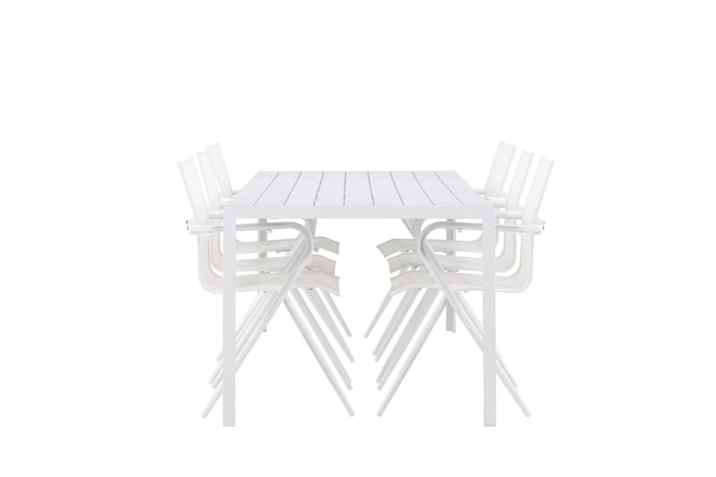 Break Spisegruppe 205 cm + 6 stk Alling Spisestole Hvid - Havemøbler - Udendørsgruppe - Havesæt