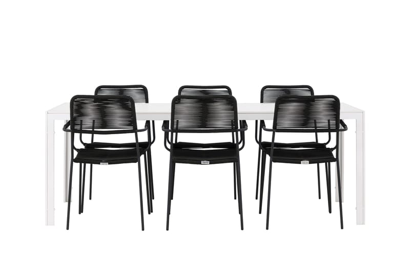 Break Spisegruppe 205 cm + 6 stk Hochanas Spisestole Sort/Brun - Havemøbler - Udendørsgruppe - Havesæt