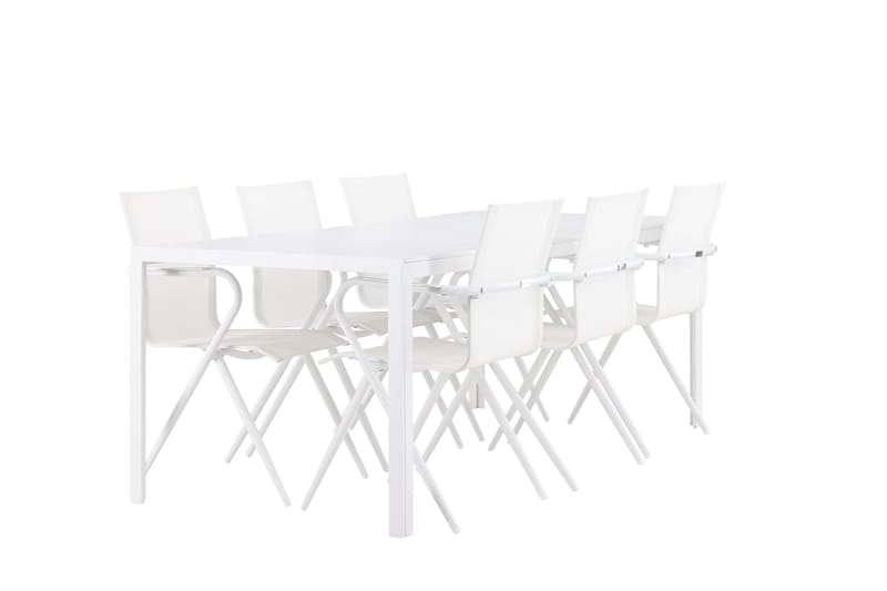 Break Spisegruppe 205 cm + 6 stk Alling Spisestole Hvid - Havemøbler - Udendørsgruppe - Havesæt