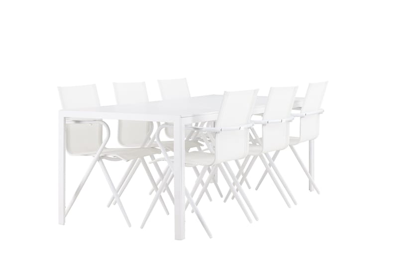 Break Spisegruppe 205 cm + 6 stk Alling Spisestole Hvid - Havemøbler - Udendørsgruppe - Havesæt