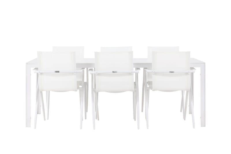 Break Spisegruppe 205 cm + 6 stk Alling Spisestole Hvid - Havemøbler - Udendørsgruppe - Havesæt