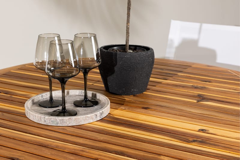 Lumpur Spisegruppe Rund 120 cm + 4 stk Alling Spisestole Hvid - Havemøbler - Udendørsgruppe - Havesæt